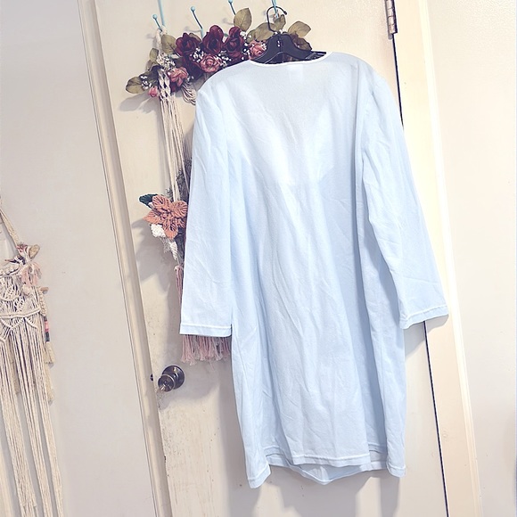 Pretty Vintage Baby_Blue *Long Sleeves Soft Fleece Nightgown w/Quilted Design 3x - Picture 5 of 16